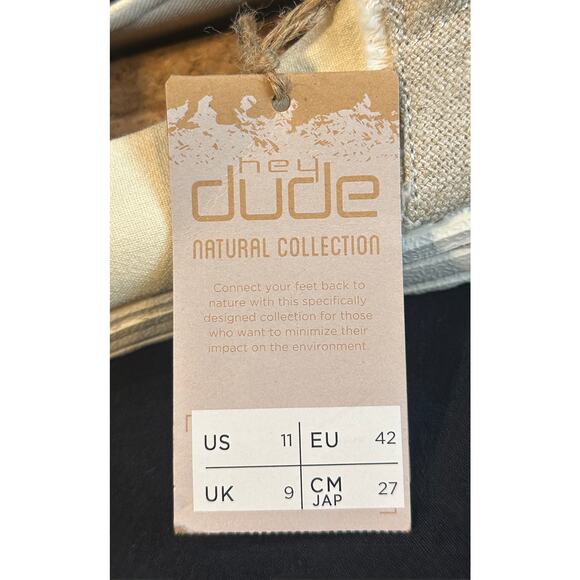 Women’s Hey Dude Lenas, NWT Natural Turtledove, Bee Embroidery, Cork Insole Sz11 - Picture 12 of 12